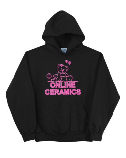 Online Ceramics Teddy Logo Glitter Hoodie